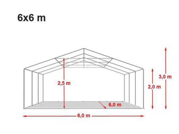 Technický výkres stanu 6x12 m