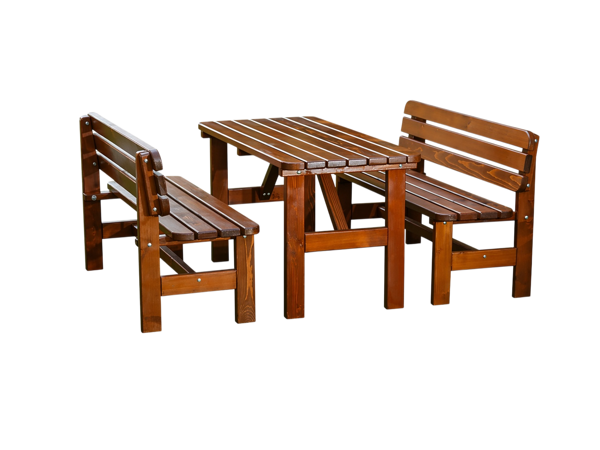 Pivný set MASIV 150x70 cm s opierkou - masív smrek