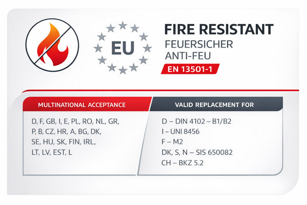 Certifikát ohňovzdornosti - EN 13501-1