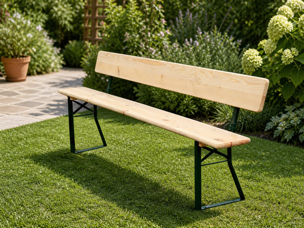 Pivná lavica masív borovice Premium s opierkou 220x25 cm