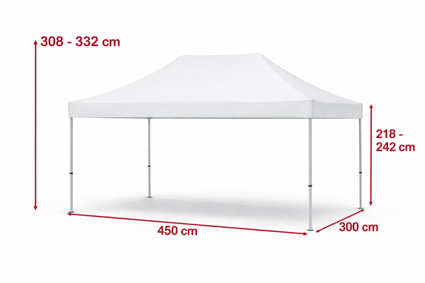 Technický výkres nožnicového stanu 3 x 4,5 m