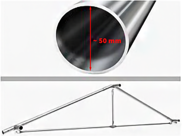 Detail rúrky párty stanu - priemer 50 mm