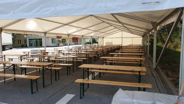 Firemná akcia Sklopísek Střeleč – stan a vybavenie Ambitent