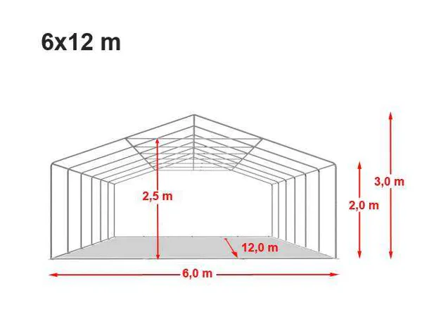 Konštrukcia párty stanu 6x12 m Premium