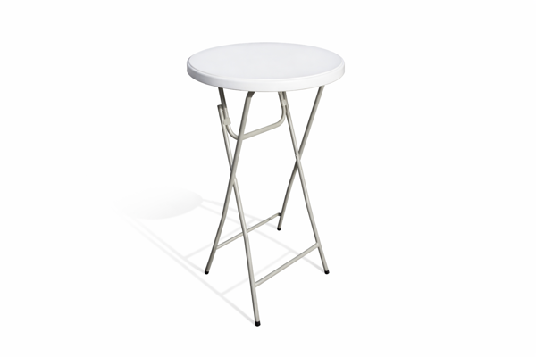 Biely bistro stolík Ø 60 cm, výška 110 cm – Ambitent