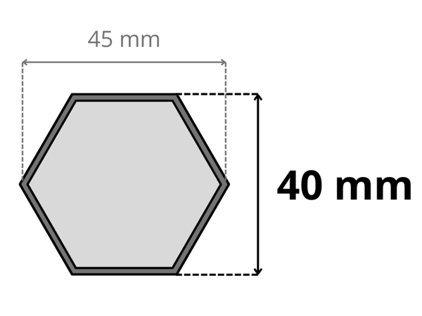 Hexagon OCEĽ Standard - rozmer nohy
