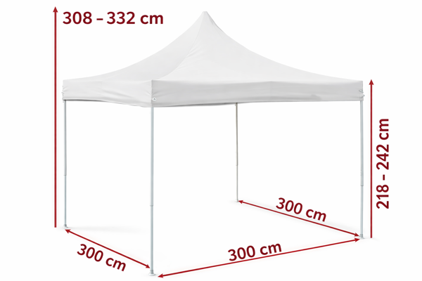 Technický výkres nožnicového stanu 3x3 m Standard