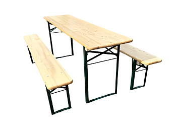 Pivný set PREMIUM 220x50cm - masív borovice - stôl + lavice