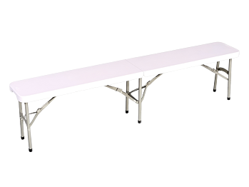 Skladacia cateringová lavica 180 cm – biela